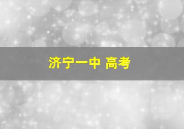 济宁一中 高考